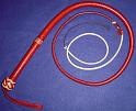 4ft Whiskey Red 16 plait Custom Classic American Bullwhip with 2tone Box Pattern Knot B